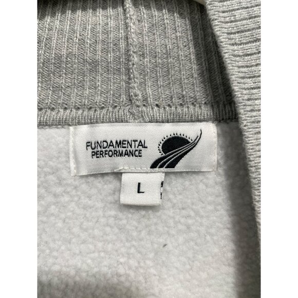 Fundamental Performance Ribbed Cardigan Sweater Womens Large Gray Cozy Relaxed - Picture 3 of 9